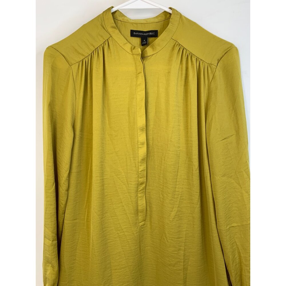 Banana Republic Long Sleeve Tiered Dress Mini Gold Sz 4 Drop Waist NWT $128 6930 - Picture 8 of 16